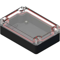 Serpac Watertight Polycarbonate Instrument Enclosure- Clear/Black, 4.72x3.15x1.59"