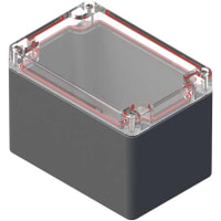 Serpac Watertight Polycarbonate Instrument Enclosure- Clear/Gray, 4.72x3.15x3.35"