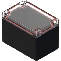 Serpac Watertight Polycarbonate Instrument Enclosure- Clear/Black, 4.72x3.15x3.35"