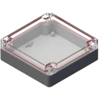 Serpac Watertight Polycarbonate Instrument Enclosure- Clear/Gray, 4.72x4.72x1.59"