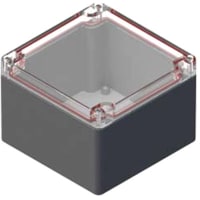 Serpac Watertight Polycarbonate Instrument Enclosure- Clear/Gray, 4.72x4.72x2.95"