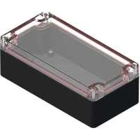 Serpac Watertight Polycarbonate Instrument Enclosure- Clear/Black, 6.30x3.15x2.17"