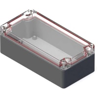 Serpac Watertight Polycarbonate Instrument Enclosure- Clear/Gray, 6.30x3.15x2.17"