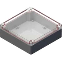 Serpac Watertight Polycarbonate Instrument Enclosure- Clear/Gray, 6.30x6.30x2.17"