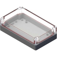 Serpac Watertight Polycarbonate Instrument Enclosure- Clear/Gray, 7.87x4.72x2.18"