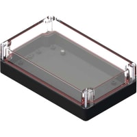 Serpac Watertight Polycarbonate Instrument Enclosure- Clear/Black, 7.87x4.72x2.18"