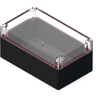 Serpac Watertight Polycarbonate Instrument Enclosure- Clear/Black, 7.87x4.72x3.54"