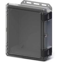 Serpac Industrial Polycarbonate Hinged Latch Top Enclosure- Clear/Gray, 11.75x10.23x5.4