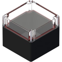 Serpac Watertight Polycarbonate Instrument Enclosure- Clear/Black, 4.72x4.72x4.13"