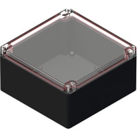 Serpac Watertight Polycarbonate Instrument Enclosure- Clear/Black, 6.30x6.30x3.35"