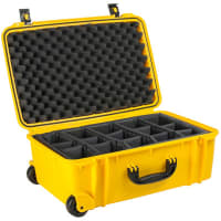 Serpac Wheeled Protective Case, 24.1"x16.1"x10.1", Adjust. Dividers & Metal Locks