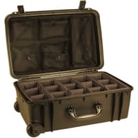 Serpac Wheeled Protective Case, 24.1"x16.1"x10.1", Adjust. Dividers & Lid Organizer