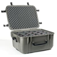 Serpac Wheeled Protective Case, IP67, 27.9"x22.3"x15.1", W/o Foam, Adjust. Dividers