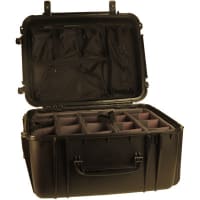 Serpac Wheeled Protective Case, IP67, 27.9"x22.3"x15.1", Adjust. Dividers &Lid Organizer