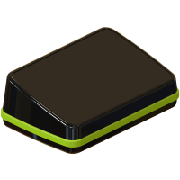 Serpac Sloped pocket enclosure with neon green seal; Accepts 0.031" circuit board.