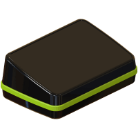 Serpac Sloped pocket enclosure with neon green seal; Accepts 0.031" circuit board.