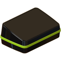 Serpac Sloped pocket enclosure with neon green seal; Accepts 0.031" circuit board.