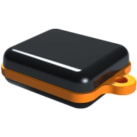 Serpac Pendant enclosure with orange looped seal; Accepts 0.031" circuit board.