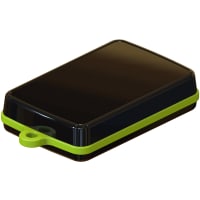 Serpac Pendant enclosure with neon green looped seal; Accepts 0.031" circuit board.