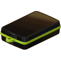 Serpac Pendant enclosure with neon green looped seal; Accepts 0.031" circuit board.