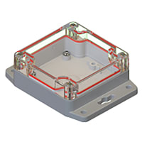 Serpac Clear/Gray Flanged Base Plastic Box Enclosure for Wall/Surface Mount