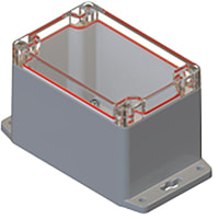 Serpac Clear/Gray Flanged Base Plastic Box Enclosure for Wall/Surface Mount