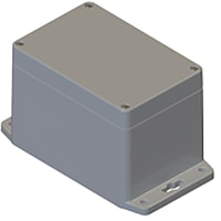 Serpac Gray/Gray Flanged Base Plastic Box Enclosure for Wall/Surface Mount