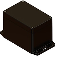 Serpac Black/Black Flanged Base Plastic Box Enclosure for Wall/Surface Mount