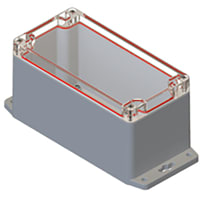 Serpac Clear/Gray Flanged Base Plastic Box Enclosure for Wall/Surface Mount