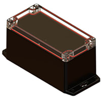 Serpac Clear/Black Flanged Base Plastic Box Enclosure for Wall/Surface Mount