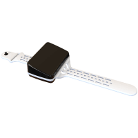 Serpac Wearable sloped wrist enclosure with WH band; Accepts 0.031" circuit board.