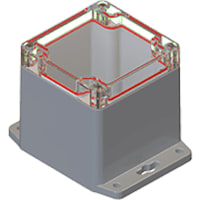 Serpac Clear/Gray Flanged Base Plastic Box Enclosure for Wall/Surface Mount