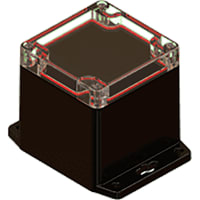 Serpac Clear/Black Flanged Base Plastic Box Enclosure for Wall/Surface Mount