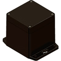 Serpac Black/Black Flanged Base Plastic Box Enclosure for Wall/Surface Mount