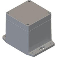 Serpac Gray/Gray Flanged Base Plastic Box Enclosure for Wall/Surface Mount