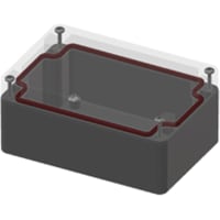 Serpac Enclosure, Box-Lid, Polycarb, UL94V-2, Clear/Gray, 4.72x1.97x1.38 In, NEMA4, RB Series