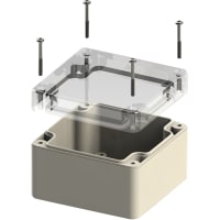 Serpac Enclosure, Box-Lid, Polycarbonate, UL94V-2, Clear, 2.55x1.97x1.38 In, NEMA4, RB Series