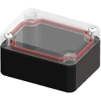 Serpac Enclosure, Box-Lid, Polycarb, UL94V-2, Clear/Black, 2.55x1.97x1.38 In, NEMA4, RB Series