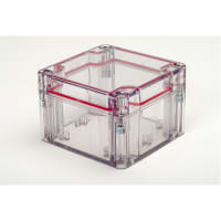 Serpac Enclosure, Box-Lid, Polycarbonate, UL94V-2, Clear, 3.22x3.15x2.17 In, NEMA4, RB Series