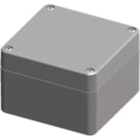 Serpac Enclosure, Box-Lid, Polycarbonate, UL94V-2, Gray, 3.22x3.15x2.17 In, NEMA4, RB Series