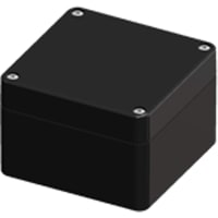 Serpac Enclosure, Box-Lid, Polycarbonate, UL94V-2, Black, 3.22x3.15x2.17 In, NEMA4, RB Series