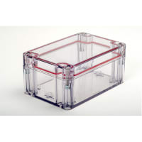 Serpac Enclosure, Box-Lid, Polycarbonate, UL94V-2, Clear, 4.72x1.97x1.38 In, NEMA4, RB Series