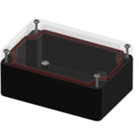 Serpac Enclosure, Box-Lid, Polycarb, UL94V-2, Clear/Black, 4.72x1.97x1.38 In, NEMA4, RB Series