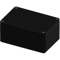 Serpac Enclosure, Box-Lid, Polycarbonate, UL94V-2, Black, 4.72x1.97x1.38 In, NEMA4, RB Series