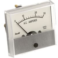 Shurite Panel Meter, Ammeter, Elec, Analog, Range 0-30AAC, Dim 2.53"Lx1.99"Wx2.31"H, Accy 5%