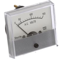 Shurite Panel Meter, Volt, Elec, Analog, Range 0-150VAC, Dim 2.53"Lx1.99"Wx2.31"H, Accy 5%