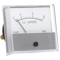 Shurite Panel Meter, Ammeter, Elec, Analog, Range 0-15AAC, Dim 2.53"Lx1.99"Wx2.31"H, Accy 5%