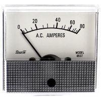 Shurite Panel Meter, Ammeter, Elec, Analog, Range 0-80AAC, Dim 2.53"Lx1.99"Wx2.31"H, Accy 5%