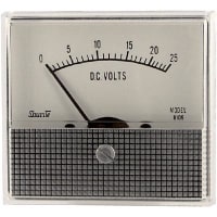 Shurite Panel Meter, Volt, Elec, Analog, Range 0-25VDC, Dim 2.53"Lx1.99"Wx2.31"H, Polystyrene