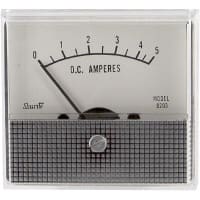 Shurite Panel Meter, Ammeter, Elec, Analog, Range 0-5ADC, Dim 2.53"Lx1.99"Wx2.31"H, Accy 5%